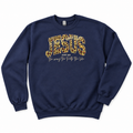 Blue leopard Jesus is the way sweater